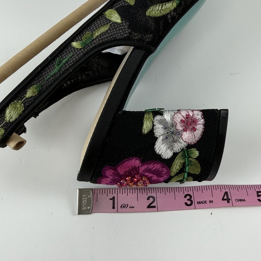Betsey Johnson Heels Womens 8 Lira Floral Pump Embroidered Beaded Slingback NEW - Picture 9 of 12